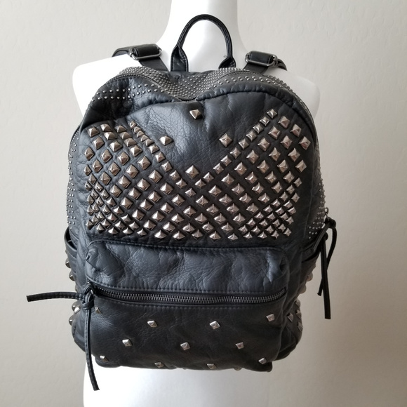envy Handbags - Envy Black Rock Stud Backpack